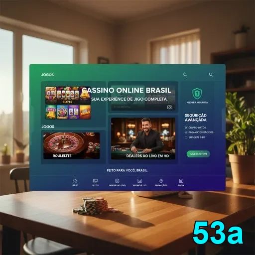 App mobile 53a com login seguro em glassmorphism